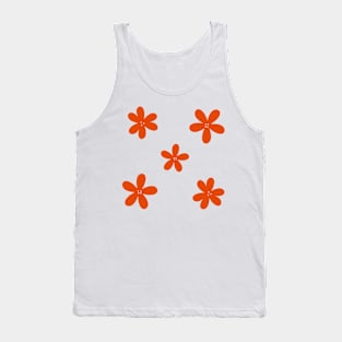 Abstract Flowers - Tomato Red Tank Top